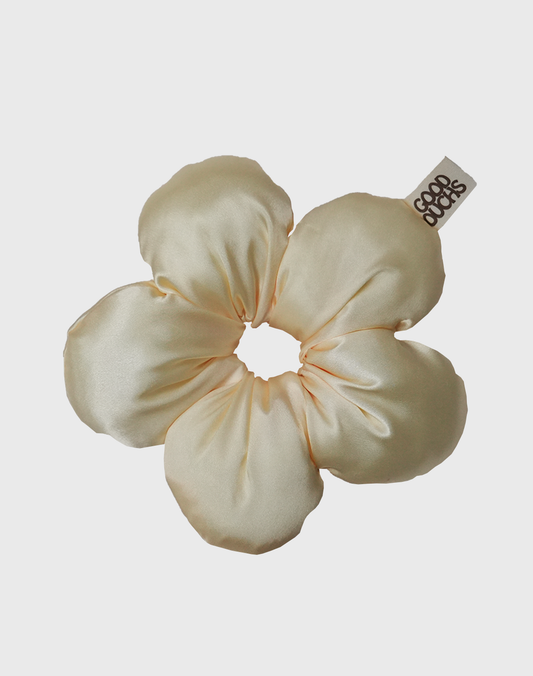 Satin Flower Puff - Butter Yellow