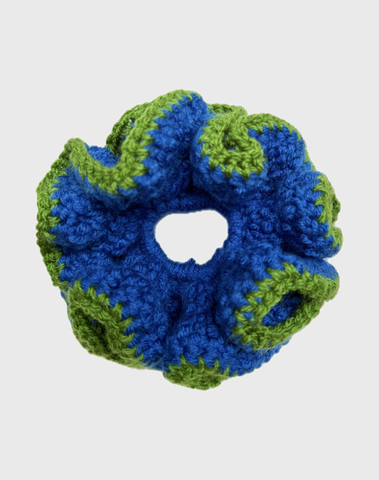 Handmade Crochet scrunhie - BLUE & GREEN