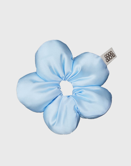 Satin Flower Puff - Baby Blue