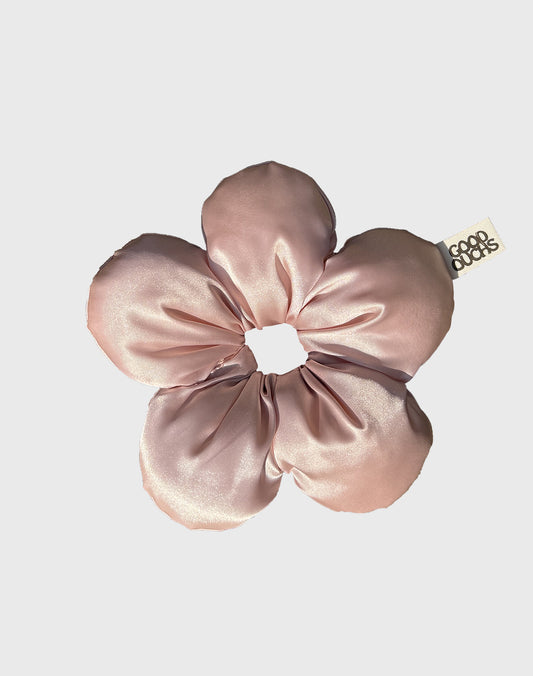 Satin Flower Puff - Powder Pink