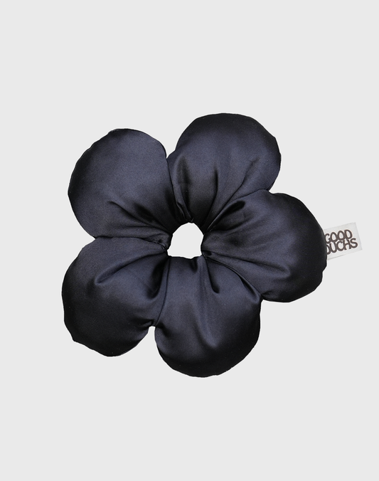 Satin Flower Puff - Black
