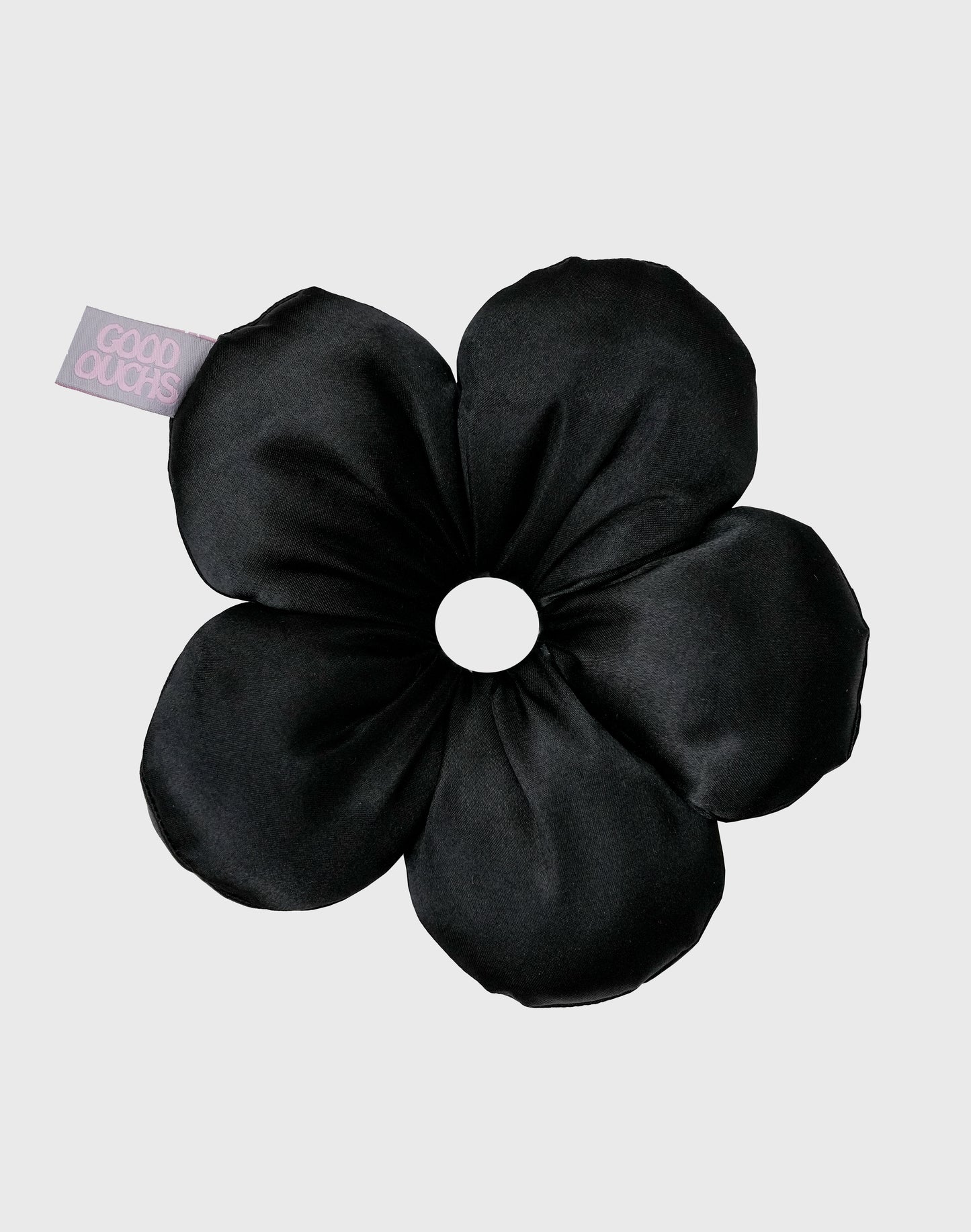 Satin Flower Puff - Black