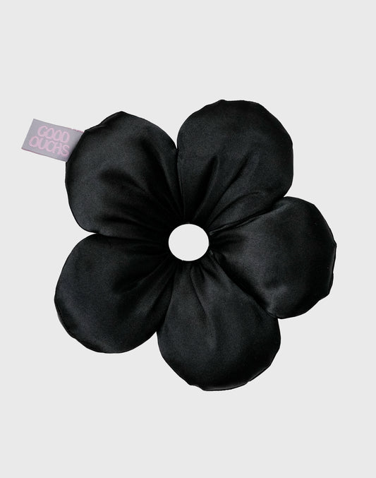 Satin Flower Puff - Black